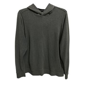 Tommy John Men Large Hoodie Blue Gray Waffle Knit Front Slip Pockets Long Sleeve